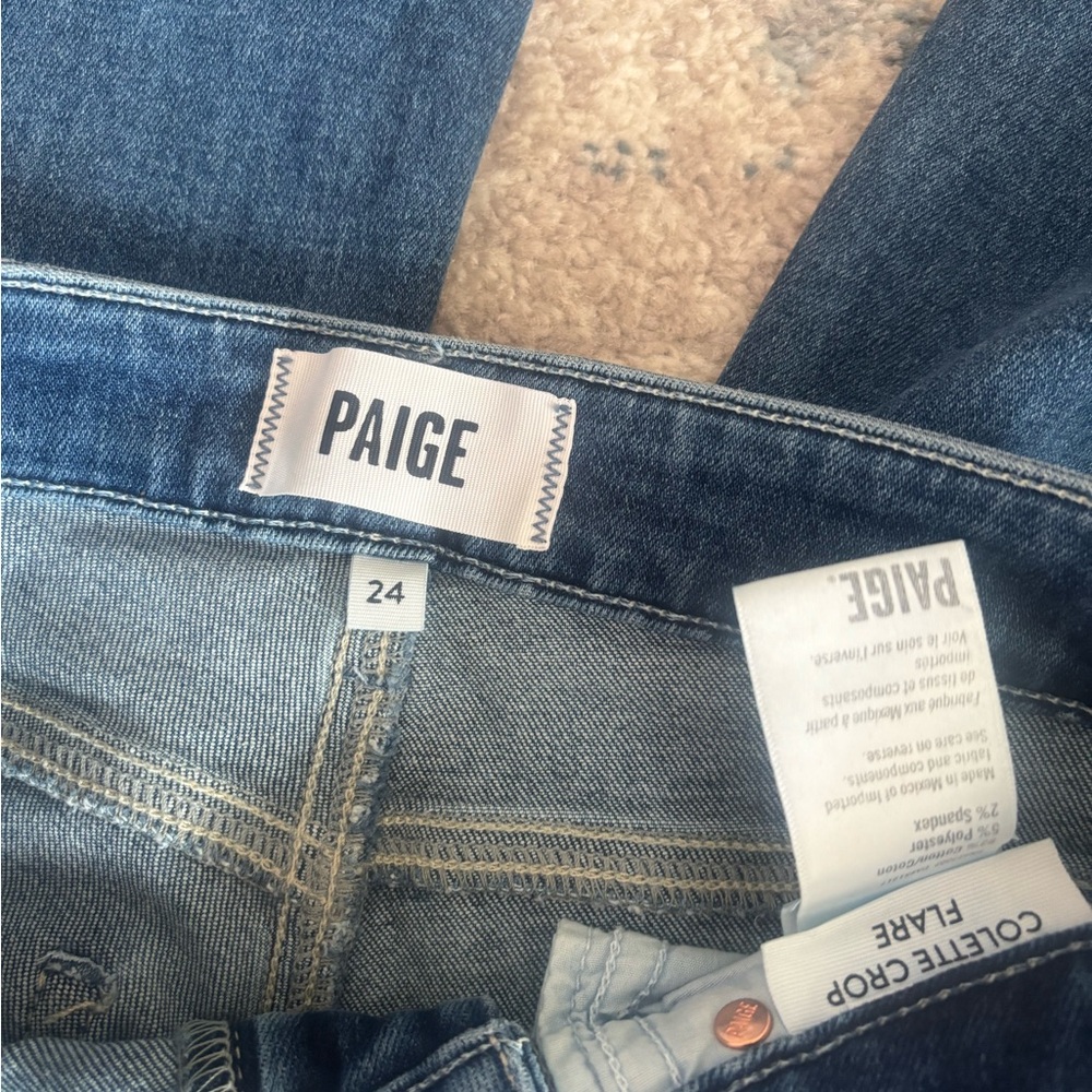 PAIGE Dark Blue Flare Women's Jeans - Picture 5 of 5